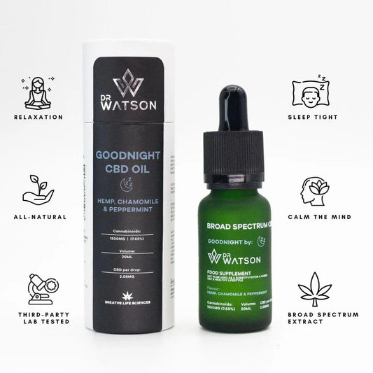 Dr Watson 1500mg Broad-Spectrum Goodnight CBD Oil | 20ml